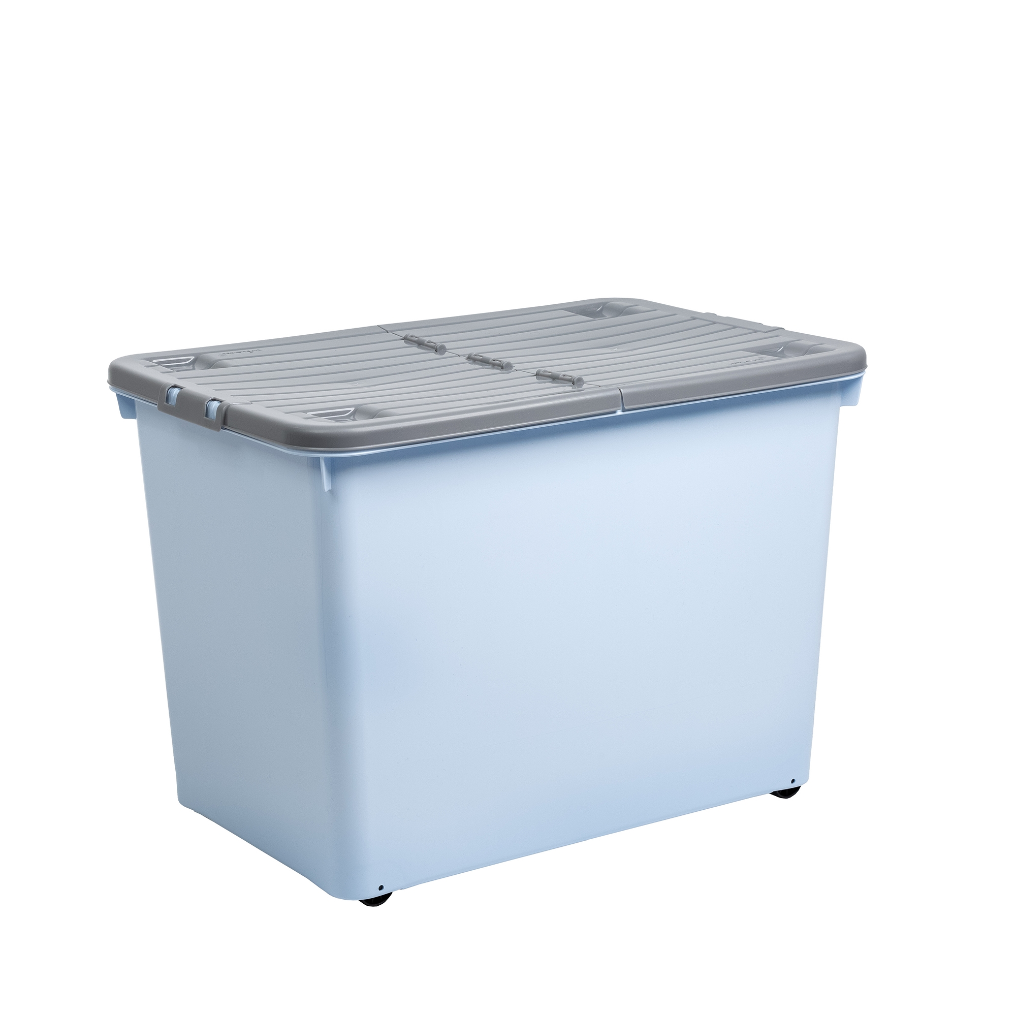 80l Wheel Box Fold Lid Cool Blue Steel